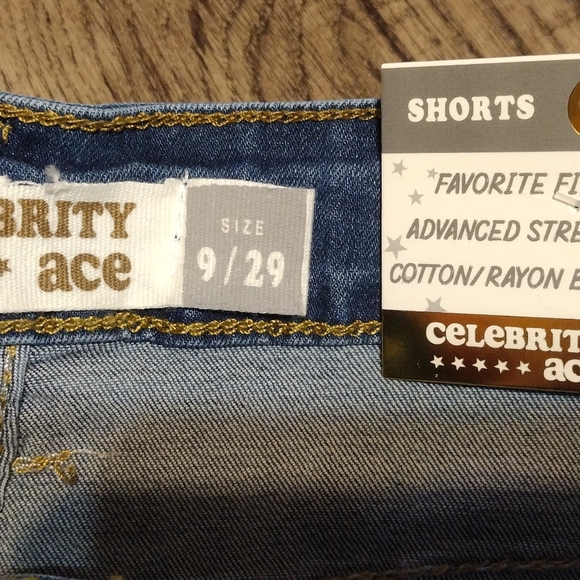 New Celebrity Ace Cotton/Rayon Blend Stretch High-waisted Distressed Shorts - Picture 4 of 9